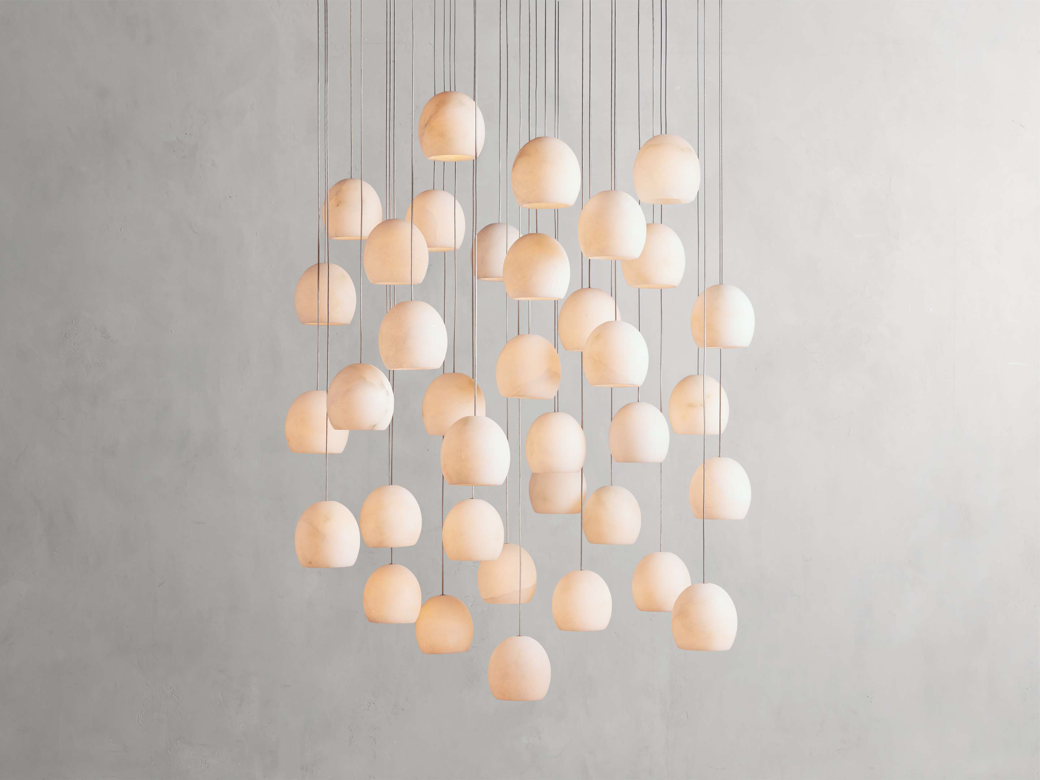 Ewen Natural Alabaster Round Chandelier 48"W