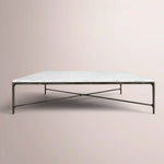 Caloria Thaddeus Marble Square Coffee Table — CARRARA MARBLE-BRONZE / 52
