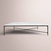 Caloria Thaddeus Marble Square Coffee Table — CARRARA MARBLE-BRONZE / 52