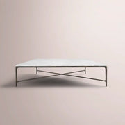 Caloria Thaddeus Marble Square Coffee Table — CARRARA MARBLE-BRONZE / 36