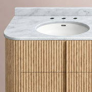 Ethoria Double Vanity — GREIGE OAK / CARRARA / OVAL