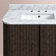 Ethoria Double Vanity — BLACK OAK / CARRARA / RECTANGLE