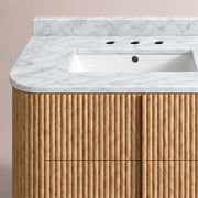 Ethoria Double Vanity — NATURAL OAK / CARRARA / RECTANGLE