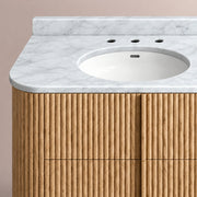Ethoria Double Vanity — NATURAL OAK / CARRARA / OVAL