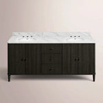 Luvoriel Reeded Double Vanity — BLACK OAK / CARRARA / OVAL