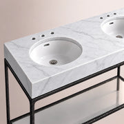 Caloria Double Washstand — FORGED LRON / Italian Carrara marble / OVAL-72