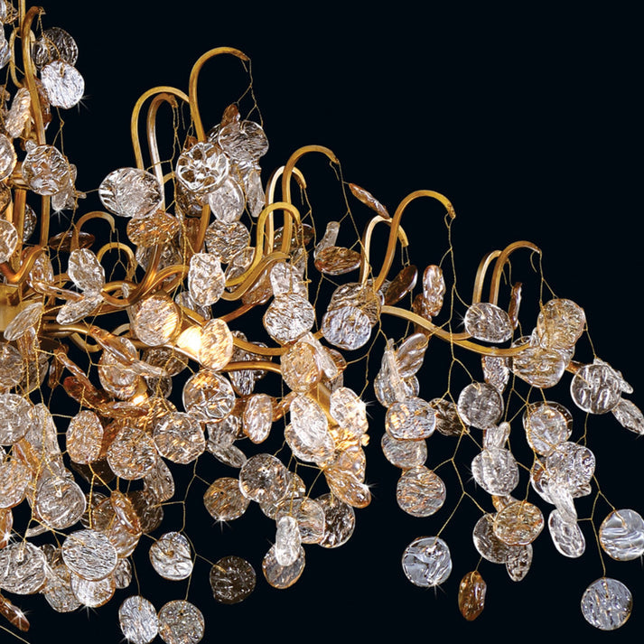 Briony 10 Lights Gold Glass Chandelier 45"W