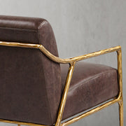Thaddeus Brown Leather Accent Chair