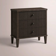 Luvoriel Reeded Closed Nightstand — BLACK OAK / 26
