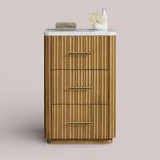 Favera Short Bath Cabinet — HONEY / CARRARA