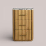 Favera Short Bath Cabinet — HONEY / CALACATTA VIOLA