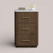 Favera Short Bath Cabinet — MOCHA / CARRARA