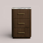 Favera Short Bath Cabinet — MOCHA / CALACATTA VIOLA