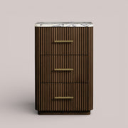 Favera Short Bath Cabinet — MOCHA / CALACATTA VIOLA