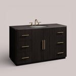 Favera Wide Single Vanity — EBONY / BLUESTONE