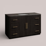 Favera Wide Single Vanity — EBONY / BLUESTONE
