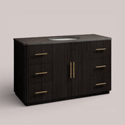 Favera Wide Single Vanity — EBONY / BLUESTONE