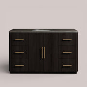 Favera Wide Single Vanity — EBONY / BLUESTONE