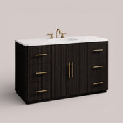 Favera Wide Single Vanity — EBONY / CARRARA