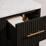 Favera Wide Single Vanity — EBONY / CARRARA