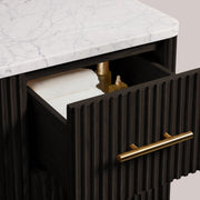 Favera Wide Single Vanity — EBONY / CARRARA
