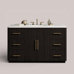 Favera Wide Single Vanity — EBONY / CARRARA