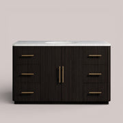 Favera Wide Single Vanity — EBONY / CARRARA