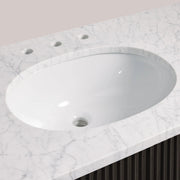 Favera Wide Single Vanity — EBONY / CARRARA
