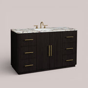 Favera Wide Single Vanity — EBONY / CALACATTA VIOLA
