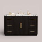 Favera Wide Single Vanity — EBONY / CALACATTA VIOLA