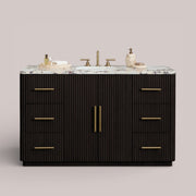 Favera Wide Single Vanity — EBONY / CALACATTA VIOLA