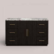 Favera Wide Single Vanity — EBONY / CALACATTA VIOLA
