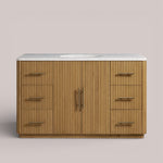 Favera Wide Single Vanity — HONEY / CARRARA