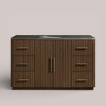 Favera Wide Single Vanity — MOCHA / BLUESTONE