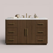 Favera Wide Single Vanity — MOCHA / CARRARA