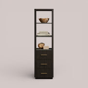 Favera Tall Bath Cabinet — EBONY / BLUESTONE