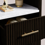 Favera Tall Bath Cabinet — EBONY / CARRARA