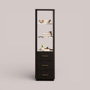Favera Tall Bath Cabinet — EBONY / CALACATTA VIOLA