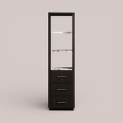 Favera Tall Bath Cabinet — EBONY / CALACATTA VIOLA