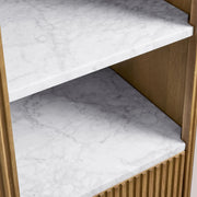 Favera Tall Bath Cabinet — HONEY / CARRARA