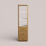 Favera Tall Bath Cabinet — HONEY / CARRARA