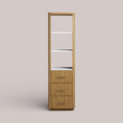 Favera Tall Bath Cabinet — HONEY / CARRARA
