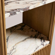 Favera Tall Bath Cabinet — HONEY / CALACATTA VIOLA