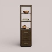 Favera Tall Bath Cabinet — MOCHA / BLUESTONE