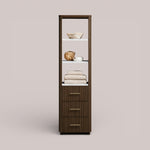 Favera Tall Bath Cabinet — MOCHA / CARRARA