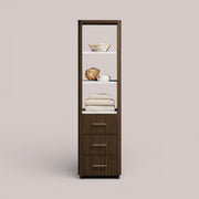 Favera Tall Bath Cabinet — MOCHA / CARRARA
