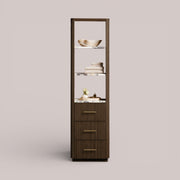 Favera Tall Bath Cabinet — MOCHA / CALACATTA VIOLA