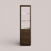 Favera Tall Bath Cabinet — MOCHA / CALACATTA VIOLA