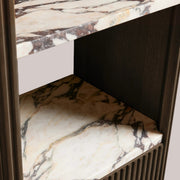 Favera Tall Bath Cabinet — MOCHA / CALACATTA VIOLA