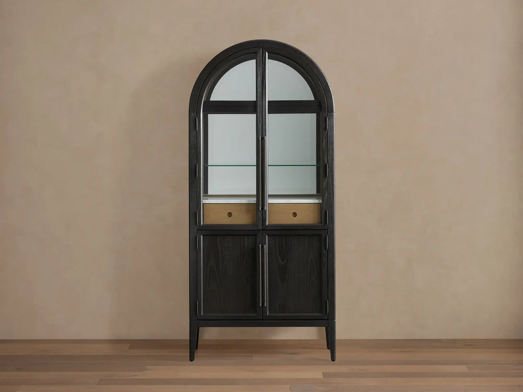Haven Oak Liquor Cabinet 36”W